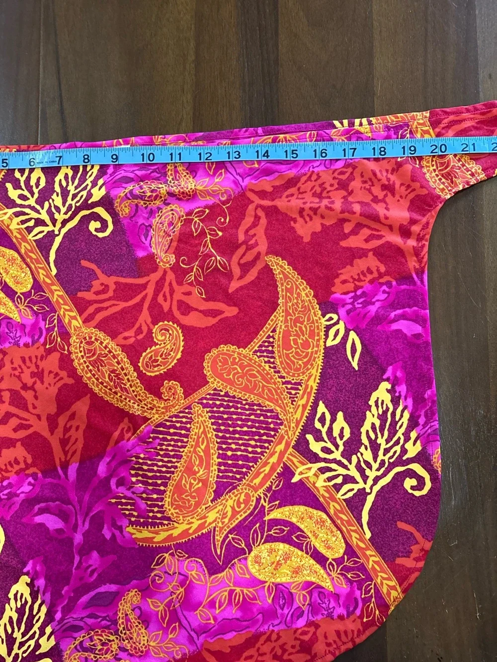 Liz Claiborne y2k wrap coverup, bright floral paisley. One size